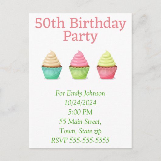 Uitnodigingskaart Uitnodiging Briefkaart (Voorkant)