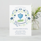 Uitnodigingskaart van de eerste Heilige Communie Kaart (Staand voorkant)