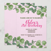 Uitnodigingskaart verjaardag, bewerkbare sjabloon kaart (Voorkant / Achterkant)