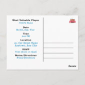 Uitnodigingskaart verjaardagsfeestje jongen HAMbyW Briefkaart (Achterkant)