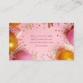 Uitnodigingskaart verjaardagsfeestje zakelijk visitekaartje (Achterkant)