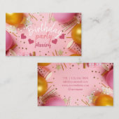 Uitnodigingskaart verjaardagsfeestje zakelijk visitekaartje (Voorkant / Achterkant)
