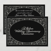 Uitnodigingskaart voor 25-jarig huwelijksjubileum kaart (Voorkant / Achterkant)