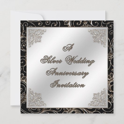 Uitnodigingskaart voor 25-jarig huwelijksjubileum kaart (Voorkant)