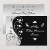 Uitnodigingskaart voor 25-jarig huwelijksjubileum kaart (Voorkant / Achterkant)