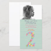 Uitnodigingskaart voor 2e verjaardagsfeestje van k (Voorkant / Achterkant)