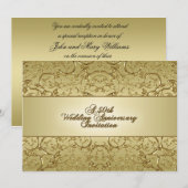 Uitnodigingskaart voor 50-jarig huwelijksjubileum kaart (Voorkant / Achterkant)