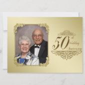 Uitnodigingskaart voor 50-jarig huwelijksjubileum  kaart (Voorkant)