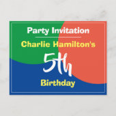 Uitnodigingskaart voor 5e verjaardag briefkaart (Voorkant)