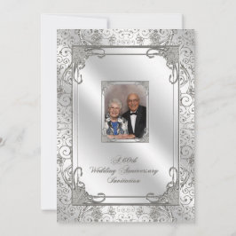 Uitnodigingskaart voor 60-jarig huwelijksjubileum  kaart