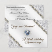 Uitnodigingskaart voor 60-jarig huwelijksjubileum kaart (Voorkant / Achterkant)