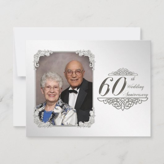 Uitnodigingskaart voor 60-jarig huwelijksjubileum  kaart (Voorkant)