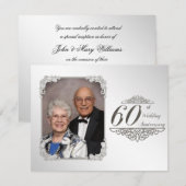 Uitnodigingskaart voor 60-jarig huwelijksjubileum  kaart (Voorkant / Achterkant)