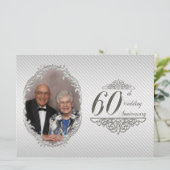 Uitnodigingskaart voor 60-jarig huwelijksjubileum kaart (Staand voorkant)