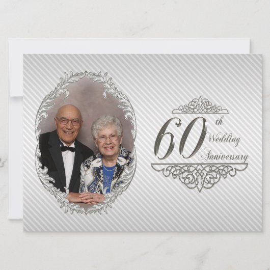 Uitnodigingskaart voor 60-jarig huwelijksjubileum  kaart (Voorkant)