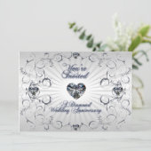 Uitnodigingskaart voor 60-jarig huwelijksjubileum kaart (Staand voorkant)