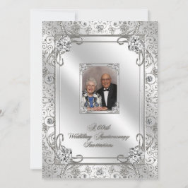 Uitnodigingskaart voor 60-jarig huwelijksjubileum  kaart