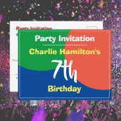 Uitnodigingskaart voor 7e verjaardag briefkaart