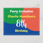 Uitnodigingskaart voor 8e verjaardag briefkaart (Voorkant)