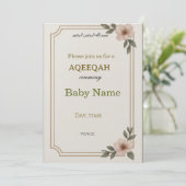 Uitnodigingskaart voor AQEEQAH (Staand voorkant)
