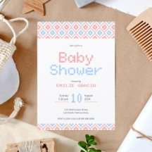 Uitnodigingskaart voor baby shower | Pixel Weving