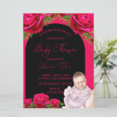 Uitnodigingskaart voor babyshower (Staand voorkant)