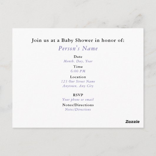 Uitnodigingskaart voor babyshower HAMbyWG Briefkaart (Achterkant)