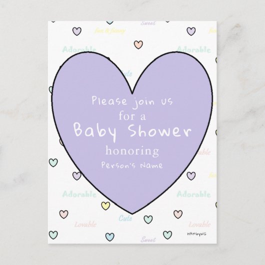 Uitnodigingskaart voor babyshower HAMbyWG Briefkaart (Voorkant)