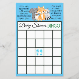 Uitnodigingskaart voor babyshower-spellen met bosd flyer