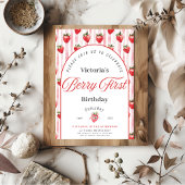Uitnodigingskaart voor Berry's eerste verjaardag Kaart