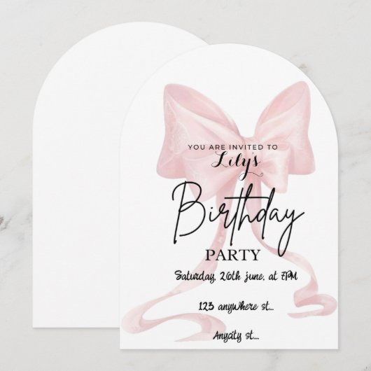 Uitnodigingskaart voor boog kaart (Voorkant / Achterkant)