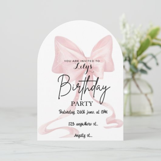 Uitnodigingskaart voor boog kaart (Staand voorkant)