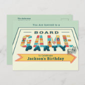 Uitnodigingskaart voor bordspel-feestje briefkaart (Voorkant / Achterkant)