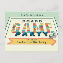 Uitnodigingskaart voor bordspelletjesfeest briefkaart