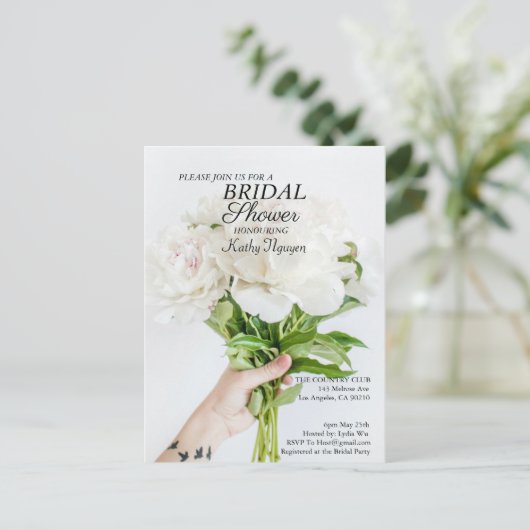 Uitnodigingskaart voor bruidsfeest  briefkaart (Staand voorkant)