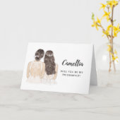 Uitnodigingskaart voor bruidsmeisje kaart (Gele Bloem)