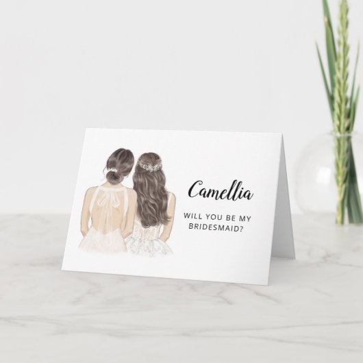 Uitnodigingskaart voor bruidsmeisje kaart (Voorkant)