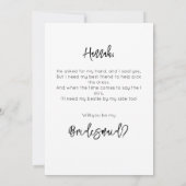 Uitnodigingskaart voor bruidsmeisje save the date (Achterkant)