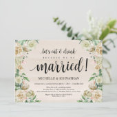 Uitnodigingskaart voor bruiloftsreceptie met 'Eet, Kaart (Staand voorkant)