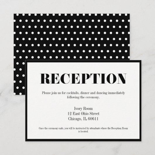 Uitnodigingskaart voor bruiloftsreceptie voor Mr e Kaart (Voorkant / Achterkant)