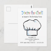 Uitnodigingskaart voor de chef-kok briefkaart (Voorkant / Achterkant)