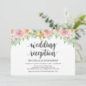 Uitnodigingskaart voor de huwelijksreceptie met bl kaart (Staand voorkant)