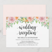 Uitnodigingskaart voor de huwelijksreceptie met bl kaart (Voorkant / Achterkant)