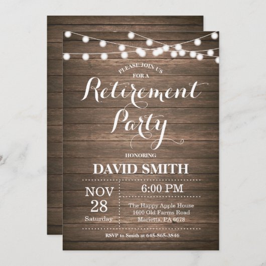 Uitnodigingskaart voor de Uittredingspartij in Oos Kaart (Voorkant / Achterkant)