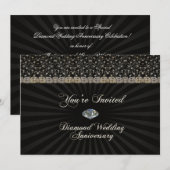 Uitnodigingskaart voor diamanten huwelijksjubileum kaart (Voorkant / Achterkant)