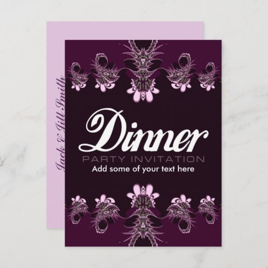 Uitnodigingskaart voor dinerfeest uitnodiging briefkaart (Voorkant / Achterkant)