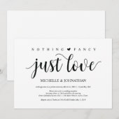 Uitnodigingskaart voor een rustige elopement-recep kaart (Voorkant / Achterkant)