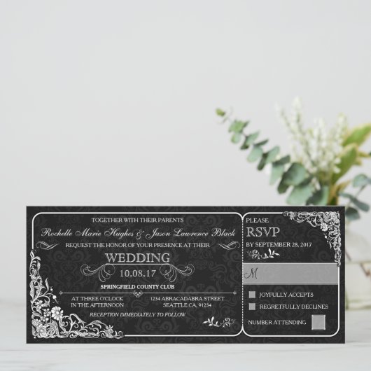 Uitnodigingskaart voor een Victoriaans huwelijk me Kaart (Staand voorkant)