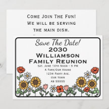 Uitnodigingskaart voor familiereünie Save The Date