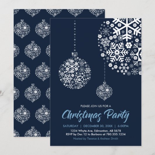 Uitnodigingskaart voor feest / kerstfeest kaart (Voorkant / Achterkant)